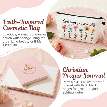 Christian Gifts for Women Faith, Religious Inspirational Catholic Encouragement Gift Sets, Unique Spiritual Christmas Birthday Gift Basket for Her Mom Grandma Sister Aunt Teacher Friend Wife w/Blanket