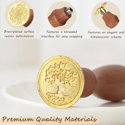 Wax Seal Stamp Kit，Sealing Wax Beads in 24 Colors、21pcs Sealing Wax Stamp Heads with Wooden Handle，Heater, Candle，Perfect for Wedding Invitations,Envelopes