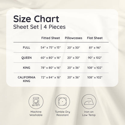 Bambaw Bamboo Sheets Queen Size Set - 4-Piece Cooling Luxury Bed Sheets, Super Soft & Deep Pocket (Charcoal)