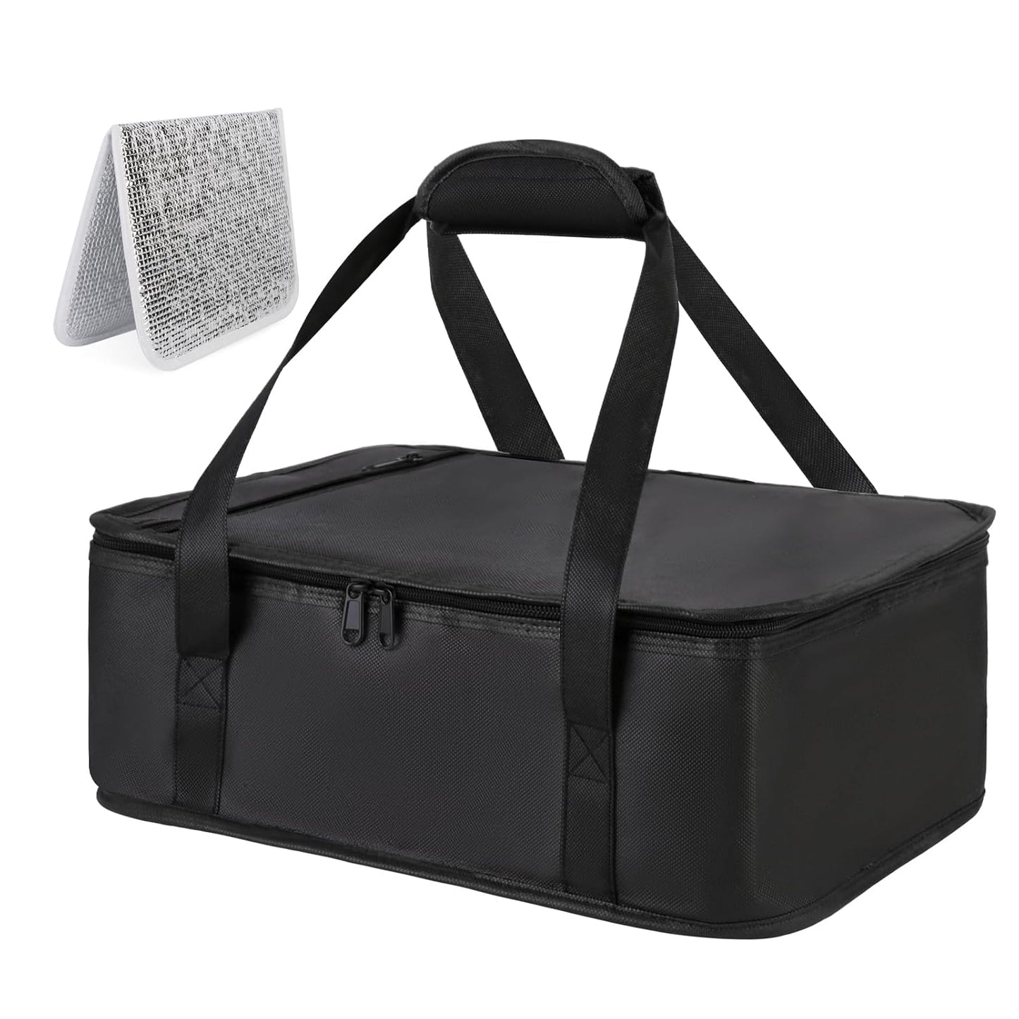 Bodaon Insulated Casserole Carrier Bag - Keeps Food Hot or Cold | Fits 9x13 & 11x15 Inch Dishes - Black