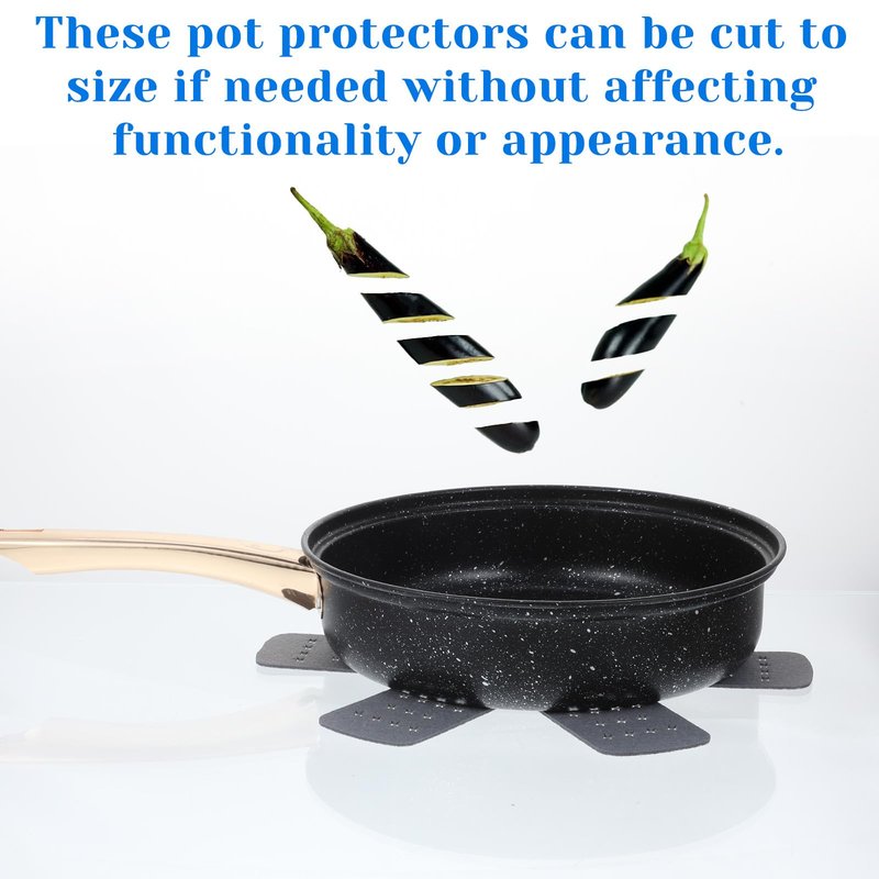 Elegaperma 8pcs Pan Liners for Stacking,Pot and Pan Protectors for Stacking,4 Sizes Pot Protectors Non Stick,Cookware Separators Protector with Stars,Protecting Your Cookware,Gray(6" 8" 10" 12")