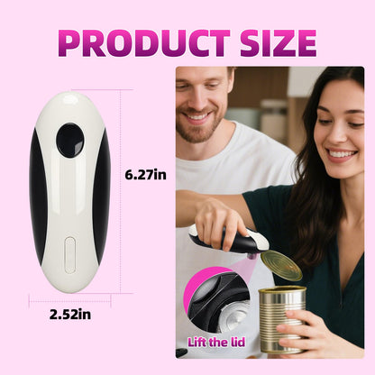 AREYCVK Rechargeable Electric Can Opener, Portable Gadgets Side Automatic Opener Can Food Safety,Smooth Edged for Seniors with Arthritis for All CanSizes (Black &White)