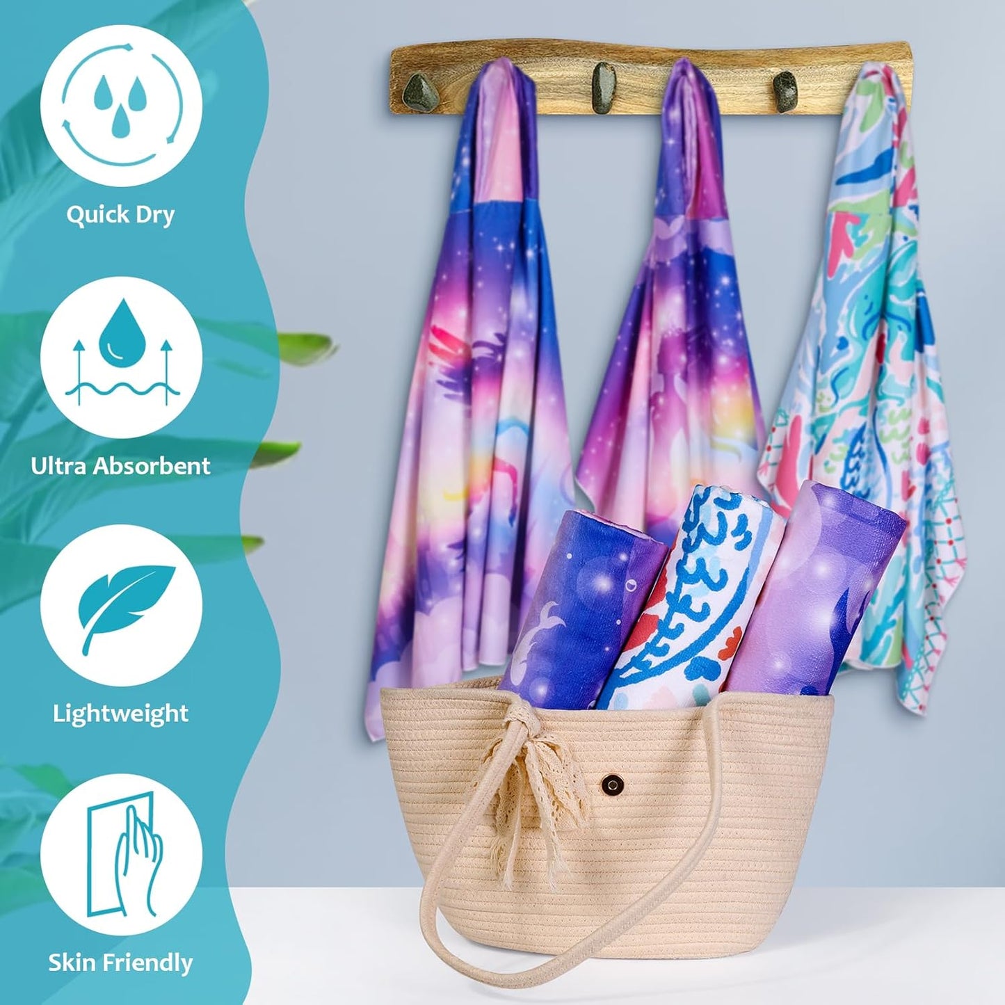 Towel Amigo 50" 30" 3 12 -1Pack Unicorn Hooded Towel, Oversized L x W for Ages to Kids, Unicorn Theme