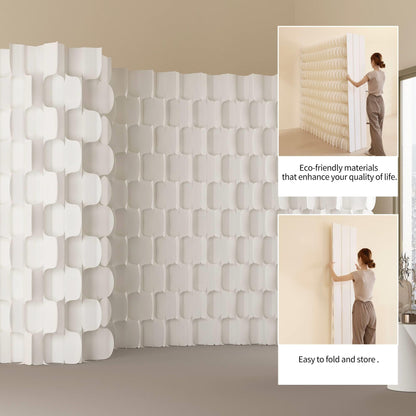 Folding Paper Room Divider Panel with Different Designs on Both Sides, Reversible Privacy Screens, Portable Partition Wall Divider for Room Separation, Suitable for Any Occasion Office Booth Salon Bar
