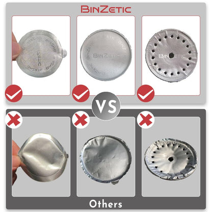 BinZetic® 100Pcs Aluminum Foil Seal Lids for Nespresso Vertuo Pods [62mm,Food-grade] Best suited for BinZetic® Refill Kit