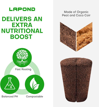 LAPOND 40 Pcs Grow Sponges with Tray, Starter Plugs for Cuttings, Great for Soil, Tray or Planting Pods Plant Rooter