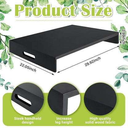 Ziliny 29. 92 x 22. 05 Inch Black Wooden Rv Stove Top Cover Stove Top Sink Cover Noodle Cutting Board for Electric Gas Burners Sink Noodle Board