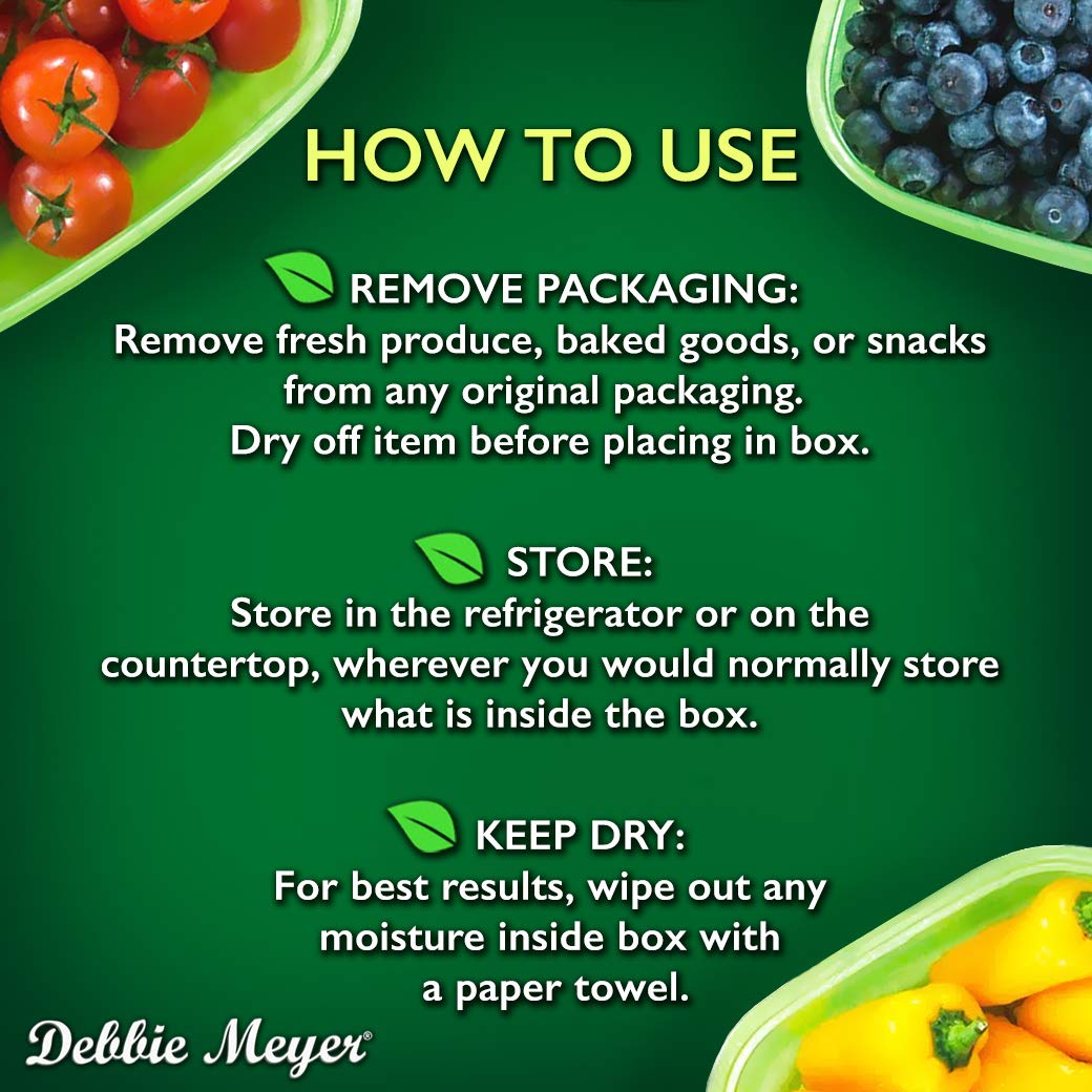 Debbie Meyer UltraLite GreenBox | Reusable Plastic Airtight Food Storage Containers with Lids, Keeps Fruit, Vegetables, Baked Goods Fresh Longer, In Fridges, Travel On-The-Go or Lunch | 32 Piece Set