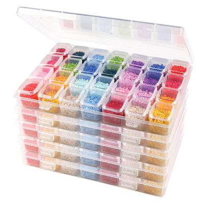 CGCG 5pcs 28 Grids Plastic Organizer case Portable Storage Organizer Containers for Diamond Art, Bead, Diamond Painting