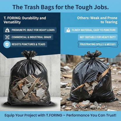 Heavy Duty 20-30 Gallon Trash Bags by [Brand Name] - 1.28 Mil Thick, 30" x 35", 100 Count, Unscented