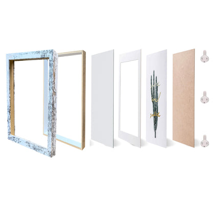 Houstimi Rustic 8x8 Shadow Box Frame White Shadow Box Display Case Made of Solid Wood and Real Glass Internal Depth 0.6 inches for Wall Or Tabletop（3 Pack）
