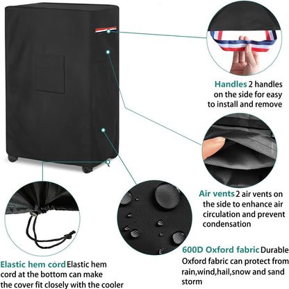 AIickwang Outdoor Evaporative Cooler Cover | 600D Heavy Duty Waterproof for Hessaire MC26A | Black, 21" x 15" x 32"