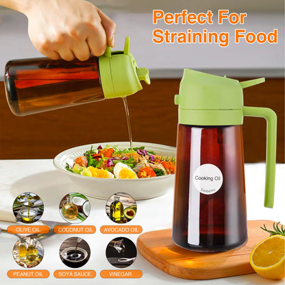 Oil Sprayer for Cooking, 2 In 1 Oil Dispenser and Oil Sprayer (Black+Dark Brown)