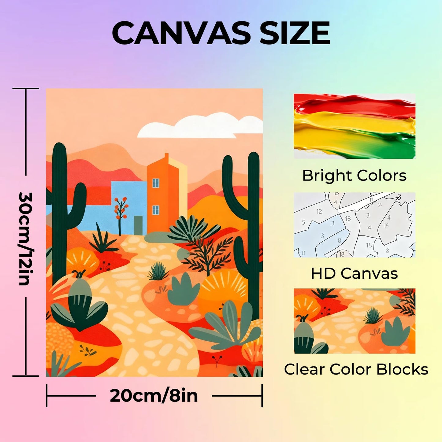 Amaieuin 6 Pack Landscape Paint by Numbers Kit for Adults Beginner, Number Painting for Adults,Easy Adult Paint by Numbers for Home Decor Gift 12x8in