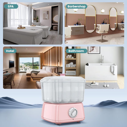 Hot Towel Warmer, Rapid Heating Towel Steamer for Facials can Hold 12 Mini Wet Towels, Portable Mini Towel Warmer for Bathroom,Spa and Salon.