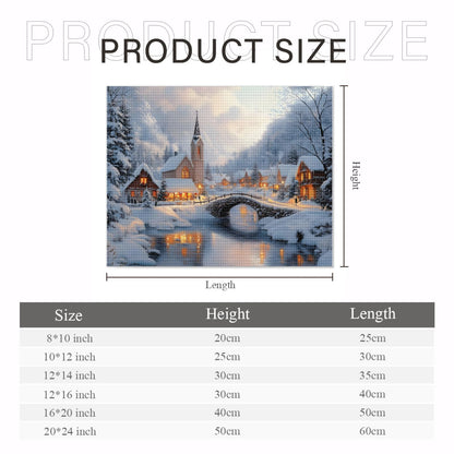 CVURMFH 5D Fall Diamond Painting Kits for Adults, Winter Beautiful Christmas Snow Scene Diamond Art Kit, DIY Full Square Drill Christmas Diamond Gem Art Kits for Adults 12x16 Inch