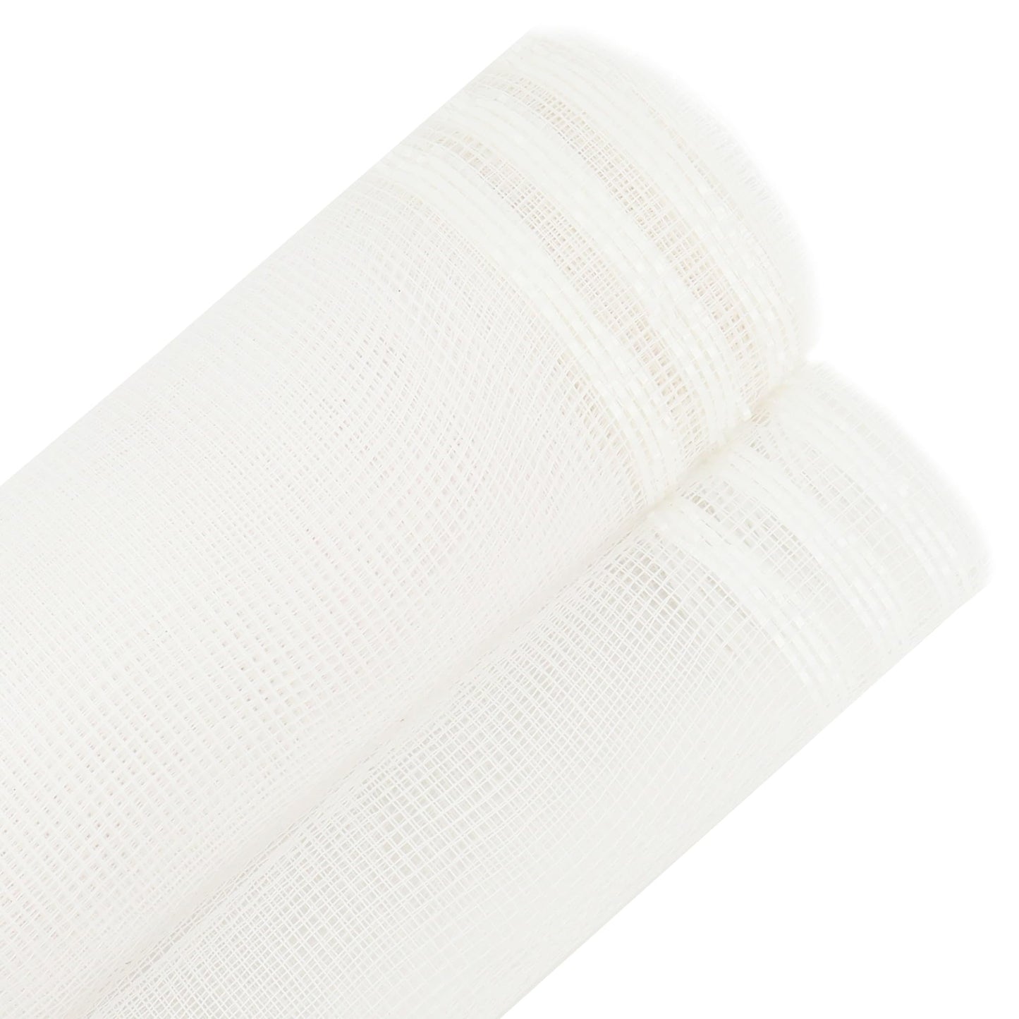 MEEDEE White Deco Mesh 10 Inch Roll Christmas Mesh Ribbon Basic Mesh with White Stripes 10 Yards Mesh Ribbon for Christmas Tree, Wreath Supplies, Garland, Bow Making