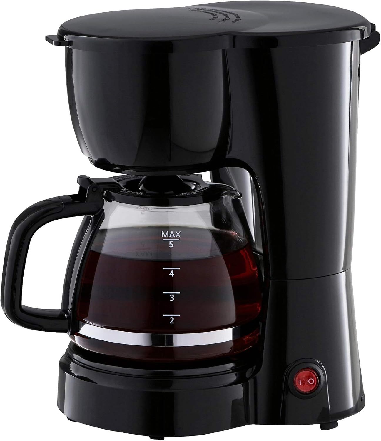 Mainstays 5 Cup Black Coffee Maker with Removable Filter Basket for Easy Cleaning