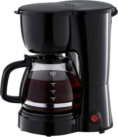 Mainstays 5 Cup Black Coffee Maker with Removable Filter Basket for Easy Cleaning