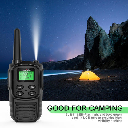 Walkie Talkies Long Range for Adult, MT10 Rechargeable Walkie Talkies FRS Two Way Radio, NOAA, 1200mAh Li-ion Battery USB-C Cable, LED Flashlight, VOX Walkie Talkie for Hiking Camping 2Pack