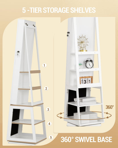 Hzuaneri 8 LEDs Jewelry Cabinet Armoire JC17003BJC15903B