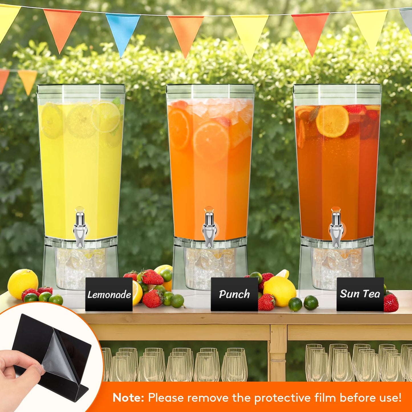 Lifewit 1.6 Gallon Drink Dispenser for Parties 2 Pcs, 6L Plastic Beverage Container with Stand for Juice/Tea/Soda & Lemonade, Clear Water Pitcher with Spigot for Mimosa Bar Hosting 39 x 16 cm/15x6"