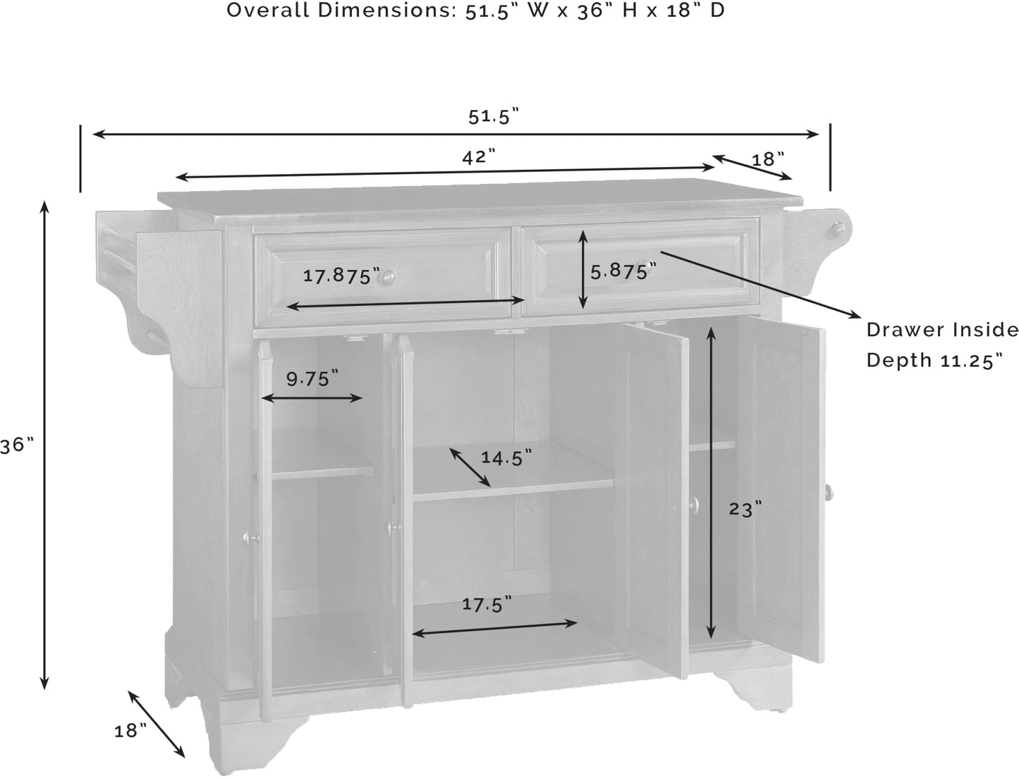 Crosley Furniture Lafayette Granite Top Rolling Kitchen Island Storage Cart, Microwave Stand, Spice Rack, Cherry