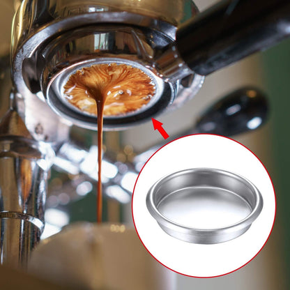 Coffee Machine Cleaning Set, 4 Pieces with Brush, Spoon, and 58 mm Stainless Steel Back Flush Insert