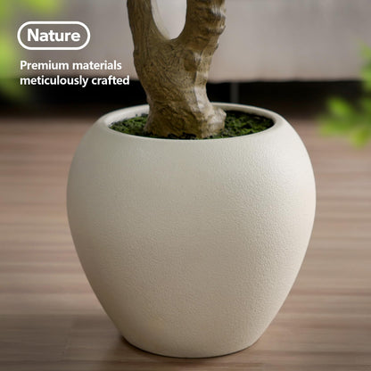 VeriNatural Olive Trees Artificial Indoor, 8FT Tall Faux Olive Tree with Round White Planter, UV Resistant Outdoor Large Fake Olive Plants for Modern Home Decor Living Room Office