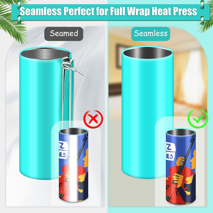 Hysagtek 2 x Sublimation Silicone Wraps for Tumblers 20oz Seamless Sublimation, Silicone Tumbler Wraps, Silicone Sleeves for Sublimation, with Gloves, Heat Tape for Sublimation Tumbler Heat Press