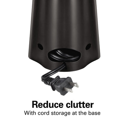Hamilton Beach Extra-Tall Electric Automatic Can Opener with Easy-Clean Detachable Cutting Lever, Cord Storage, Knife Sharpener, Black (76702)