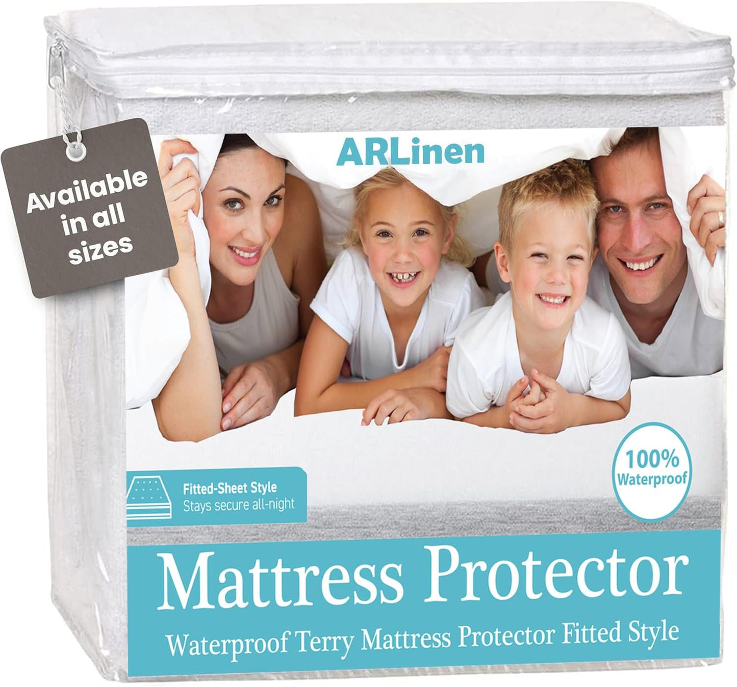 1 42 80 12'' ARlinen PC RV Bunk Mattress Protector Fitted Style, Terry Cotton, Waterproof, Breathable, Noiseless