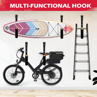 SEDY 4-Piece 15" 100 Lbs Heavy Duty Garage Storage Hooks, Kayak Storage Rack Garage Hooks Jumbo Arm Kayak Wall Mount for Hanging Surfboard Snowboard Paddle Board Ladders Bikes