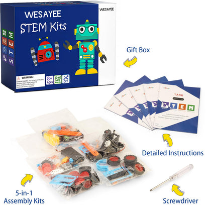 STEM Science Kits for Kids 8-12, Robotics Robot Building Car Kit STEM Toys for Boys Robots Craft 8-10, Science Activities Experiment Engineering Project Electronics 8 10 12 14 Year Old Boy Gifts