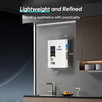 240V Tankless Water Heater, 27kW Electric Instant Hot Water Heater with LED Temperature Display, On-Demand Endless Hot Water for Whole House Shower, Space-Saving Design for Residential Use