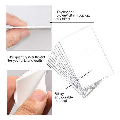 Adasea 30 Sheets White Sticky Foam Sheets-Foam Tapes Double Sided Adhesive Foams Sheet 3D White Dual-Adhesive Foams Sheet for Scrapbook Crafting DIY Crafts, 3.9 x 5.9 Inch