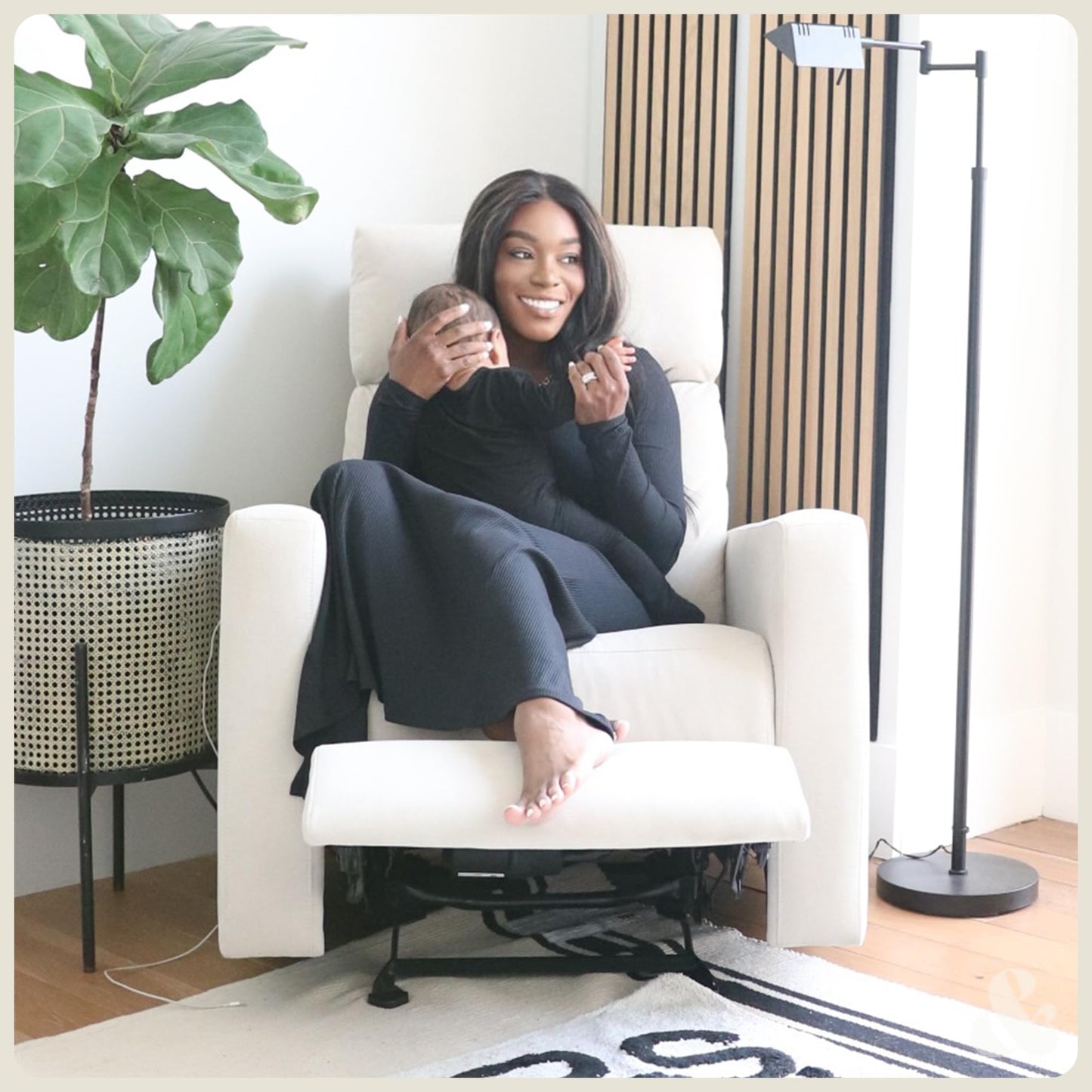 Nurture& The Glider Premium Power Recliner Nursery Glider Chair with Adjustable Head Support | Designed with a Thoughtful Combination of Function and Comfort | Built-in USB Charger (Ivory)