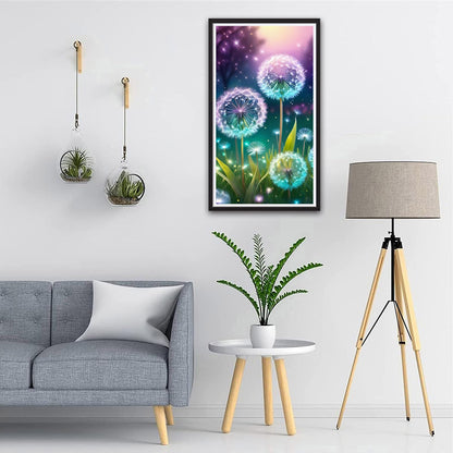 ZHUMUTO Large 5D Diamond Art Painting Kits for Adults,15.7x27.5inch Dandelion A DIY Full Round Drill Diamond Dots Large Size,Big Gem Art and Crafts for Home Wall Decor Gifts