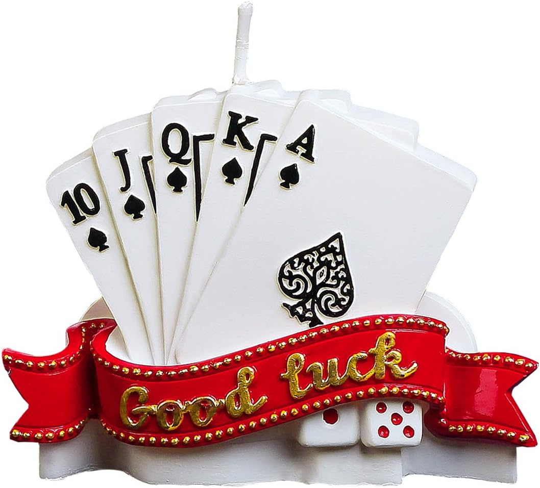 Birthday Candles Good Luck Poker Creative Cake Candles for Father's Day Gift Cake Toppers