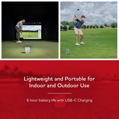 FlightScope Mevo Gen2 Portable Golf Launch Monitor and Simulator | 18 Swing Data Parameters, 8 E6 Simulation Courses, GPS Overview and Shot Tracer | Indoor and Outdoor, Signature Series Gift Bundle