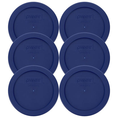 Pyrex 7200-PC 2 Cup Blue Food Storage Replacement Lid (6-Pack) - Made in USA