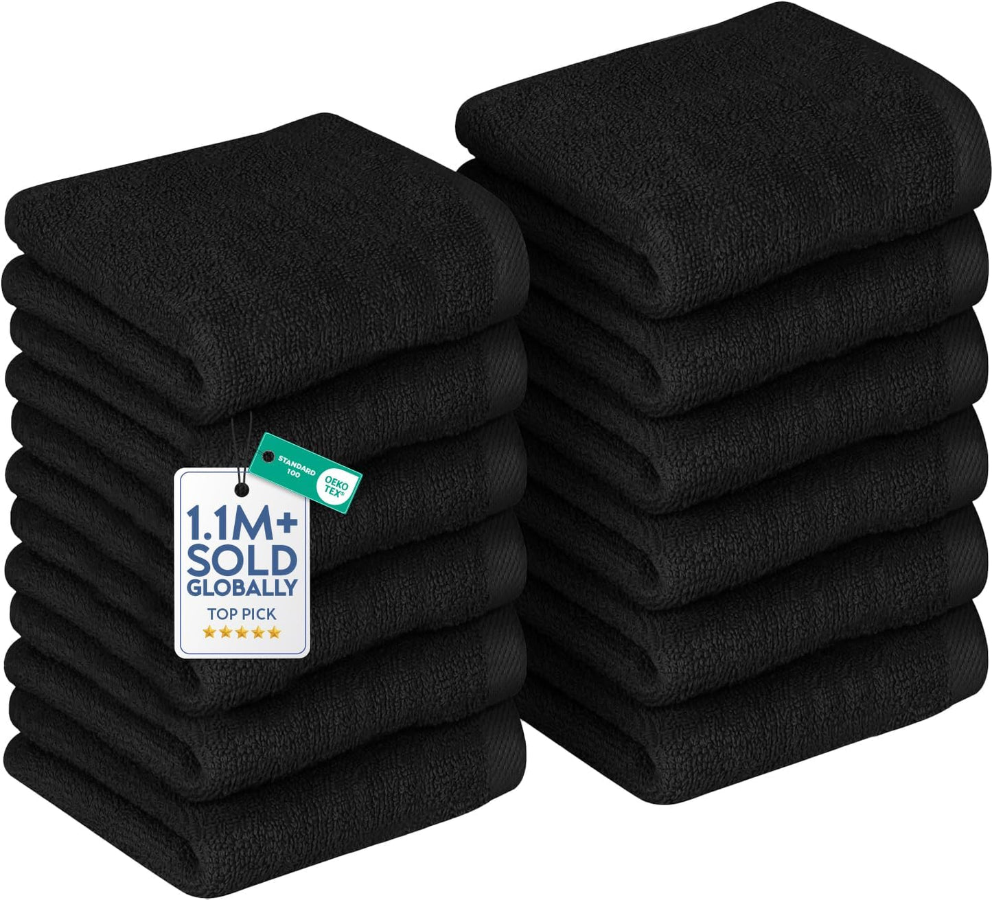 12 Pack [12x12] 100% DAN RIVER Wash Cloths for Showering - Cotton Washcloths Premium Quality Flannel Face Cloths