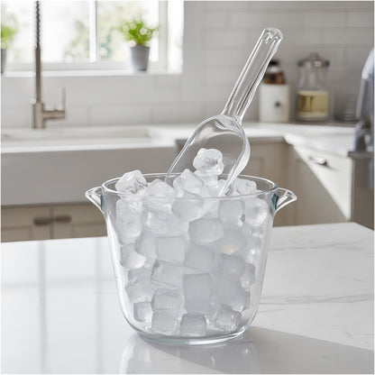 Plastic ice scoop for freezer,ice maker scoop,ice scoopers for ice bucket,Polycarbonate Utility Ice Scoop,12 Oz,Clear,Ergonomic Handle, Applicable to:Ice Maker,Ice Cream,Pets Food,Coffee Beans(1 pcs)M
