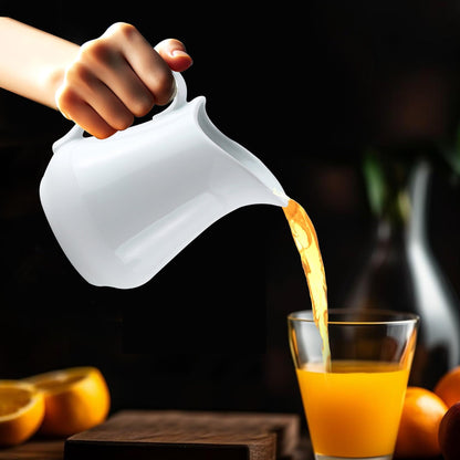 HIC Kitchen Creamer Pitcher With Handle, Fine Porcelain, 16-Ounce Capacity, For Coffee, Tea, Dressings, Syrups, Sauces