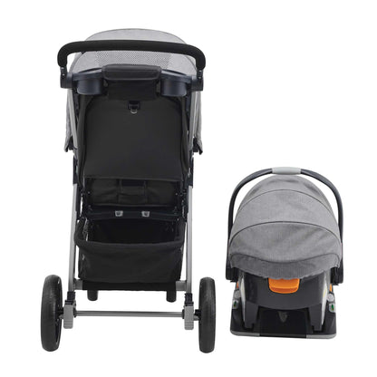 Chicco Bravo® 3-in-1 Trio Travel System, Bravo® Quick-Fold Stroller with KeyFit® 30 Infant Car Seat and Base, Car Seat and Stroller Combo | Parker