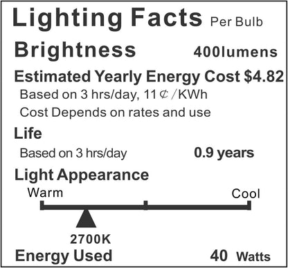Appliance Oven Light Bulb 40W, Refrigerator Over Hood Stove Microwave Replacement Bulb, High Temperature Resistant A15