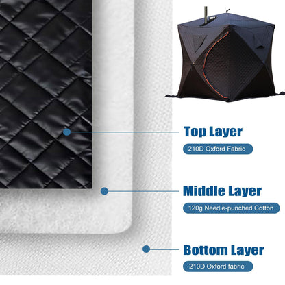 WACLMOTAKE 3-5 Person Portable Sauna Tent - Foldable Insulated Personal Spa Steam Ice Fish Tents with Stove Jack for All Weather Camping or Home, Easy Setup with Carrying Bag Sauna-Tent-1.8m