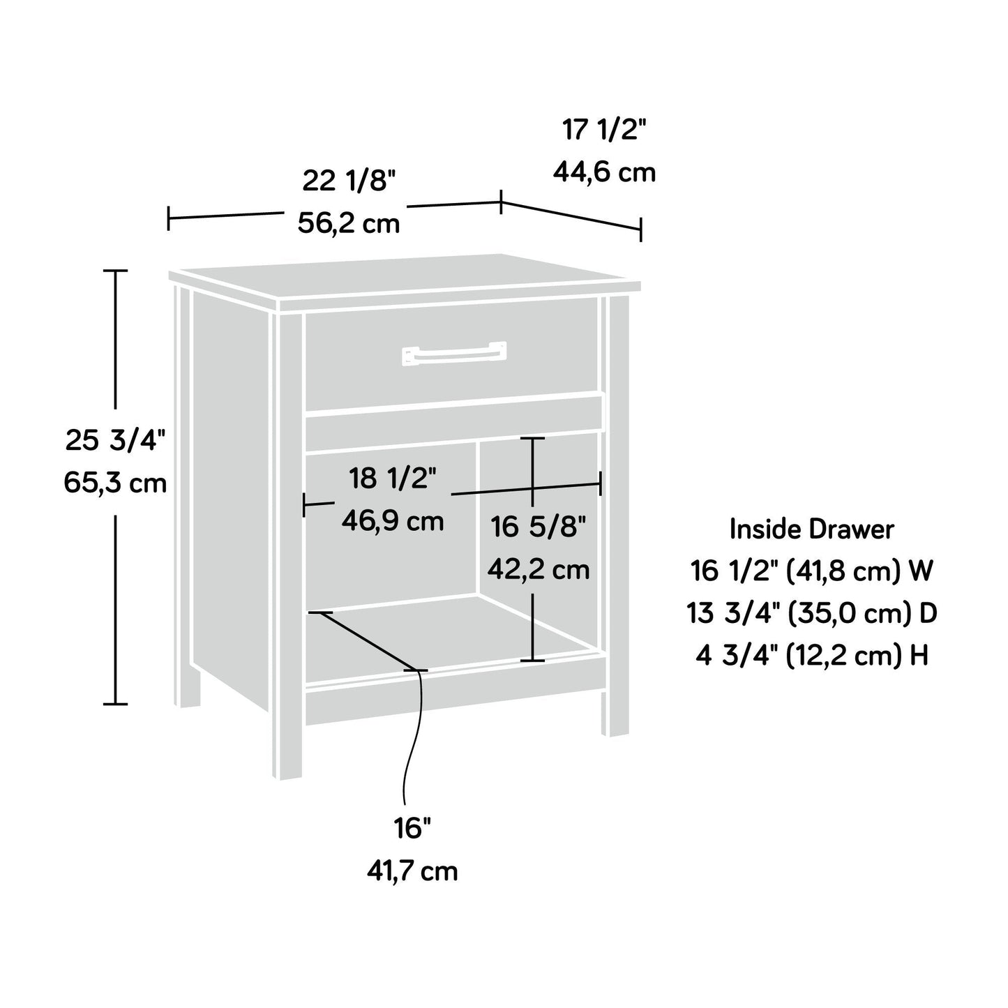 Sauder Cannery Bridge Night Stand with Spacious Drawer, Nightstand for Bedroom, Sindoori Mango Finish
