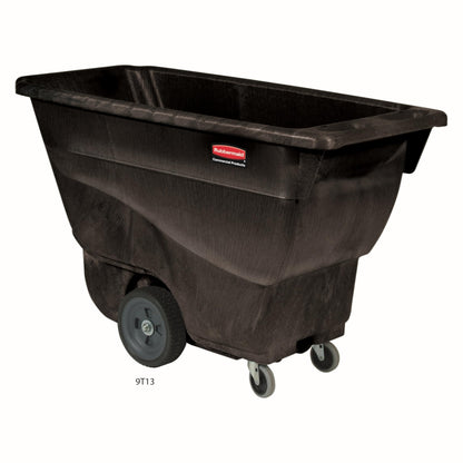 Rubbermaid Commercial Products Tilt Dump Truck, 450 lbs 1/2 Cubic Yard Heavy Load Capacity with Wheels, Black, Trash Recycling Cart for Construction/Commercial/Industrial Transportation