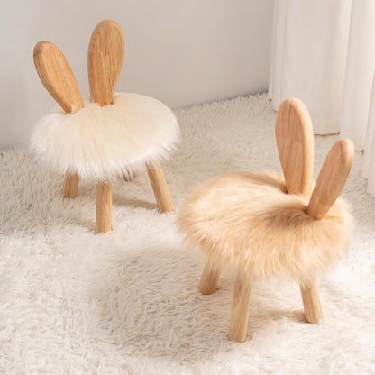 XXYOUPIN 1-4 Design1pack/Pearl Bunny Chair for Kids Years, Wooden Base with Removable Cushion,Anti-Tip Toddler